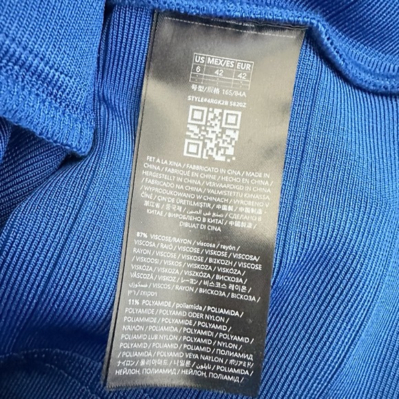 Marciano By Guess Elena Strapless Bandage Dress Blue Peplum Bodycon‎ Sz 6  EU 42 - Picture 13 of 14